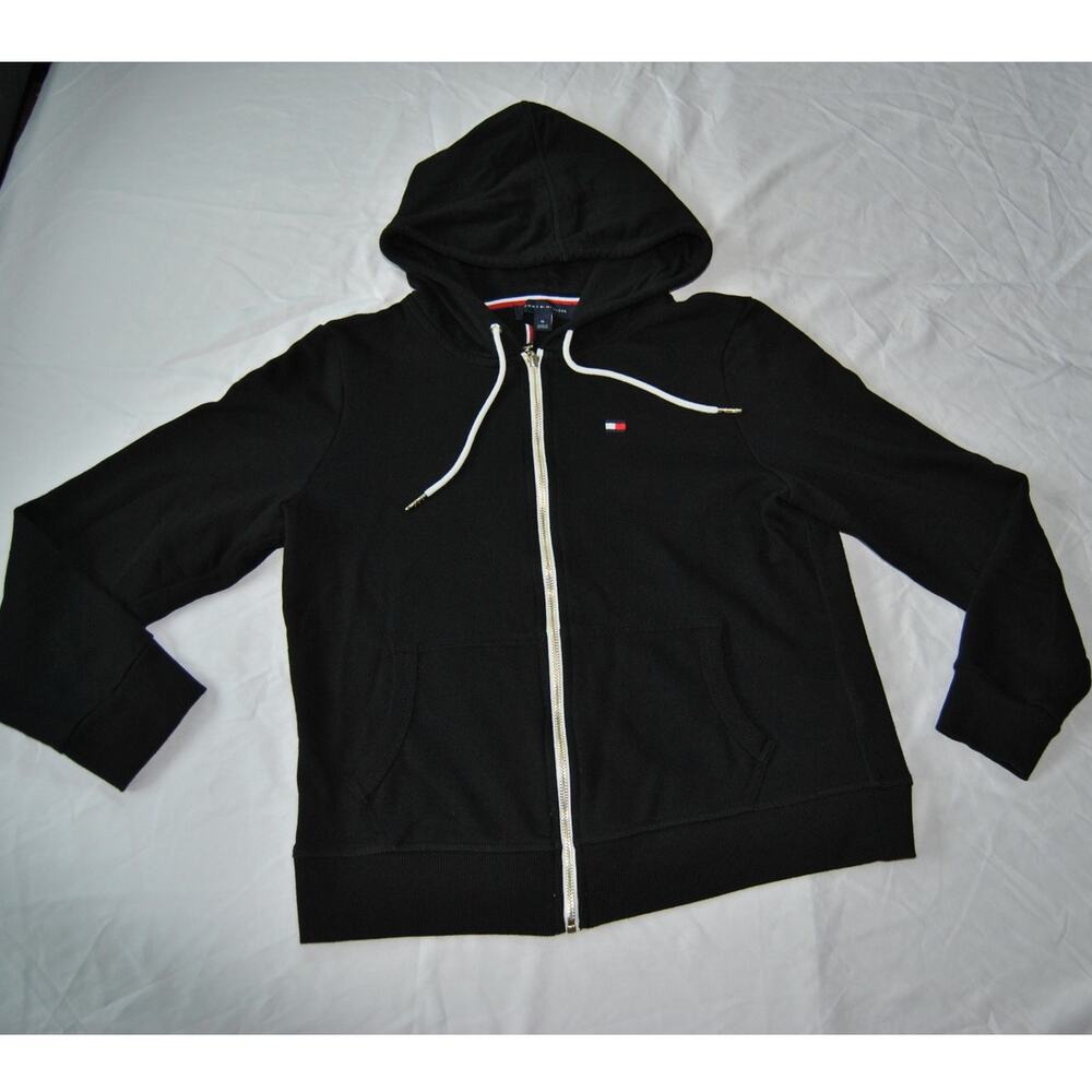 Tommy Hilfiger Black Full Zip-up Lightweight Hoodie Medium